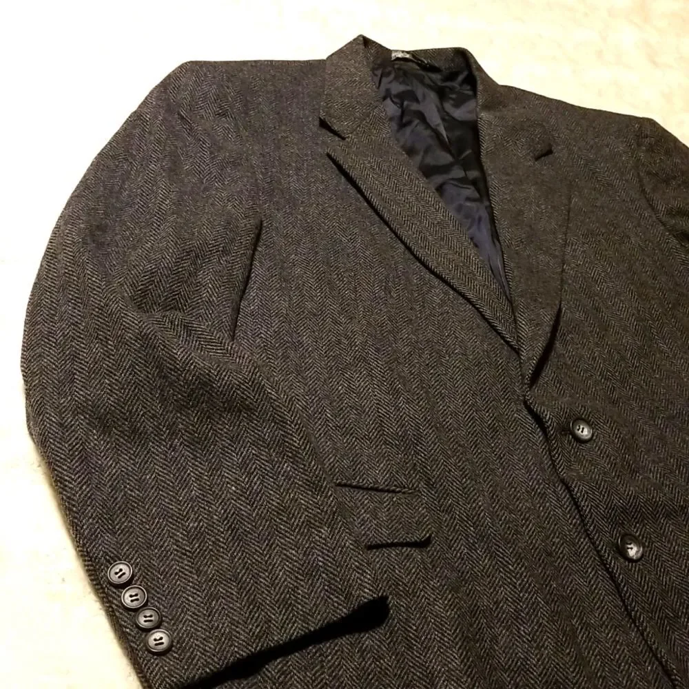 Vintage John Alexander Sports Jacket Blazer Mens 44L 100% Wool Business Career